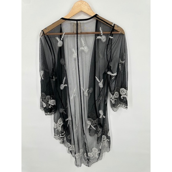 Haute Project Embroidered Sheer Mesh Cardigan Womens S Whimsygoth Fairy Grunge - Picture 2 of 9